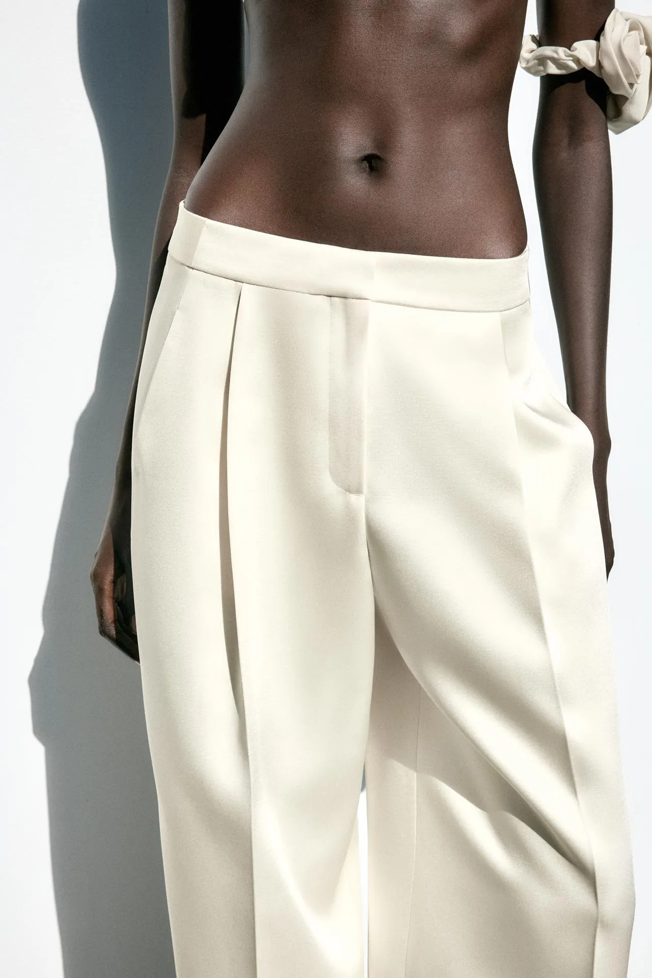 Wide-Leg Satin Trousers