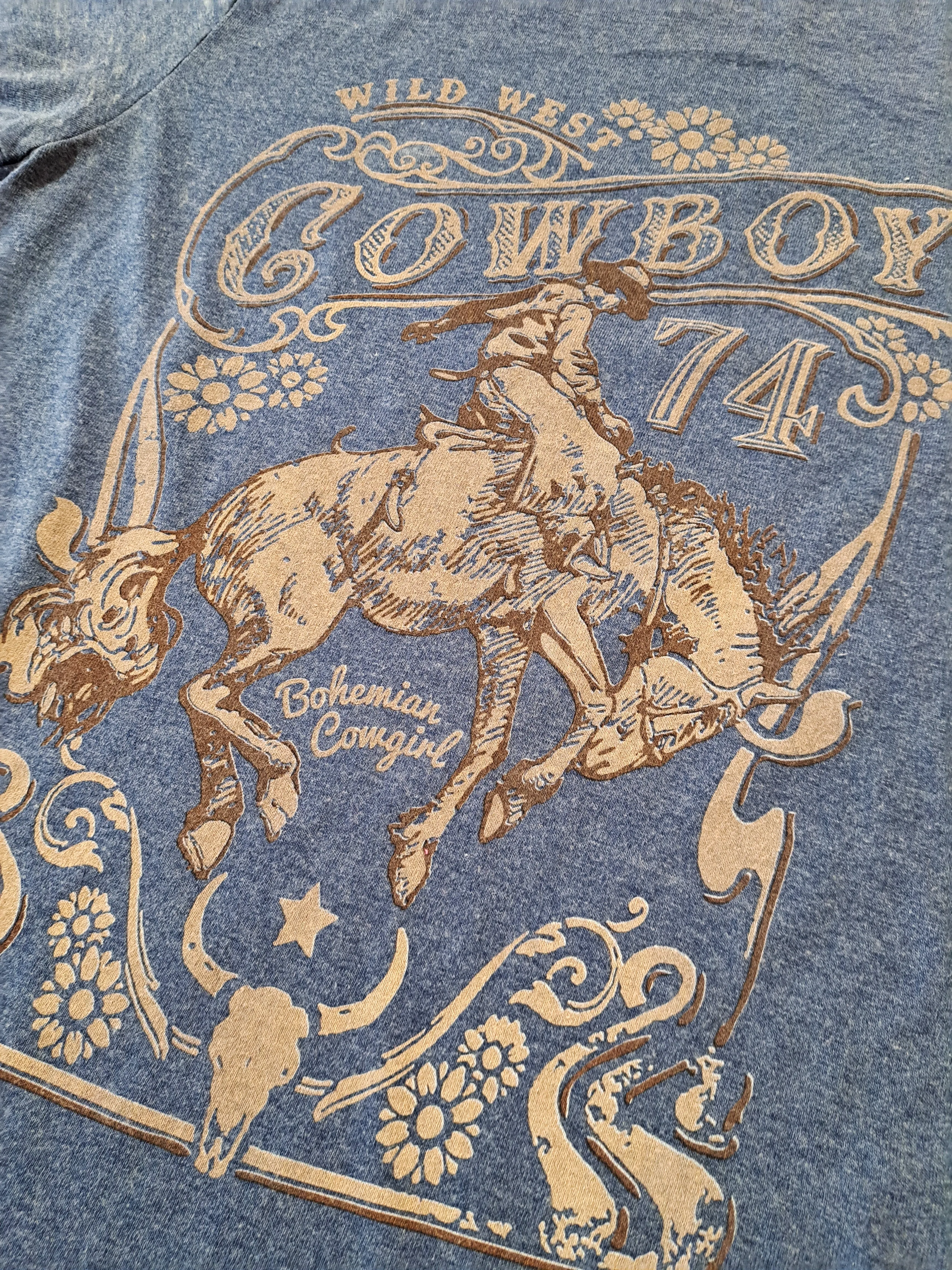 Wild West Cowboy Burnout T-Shirt