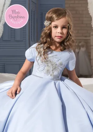 Wisteria Blue satin Princess dress FINAL SALE