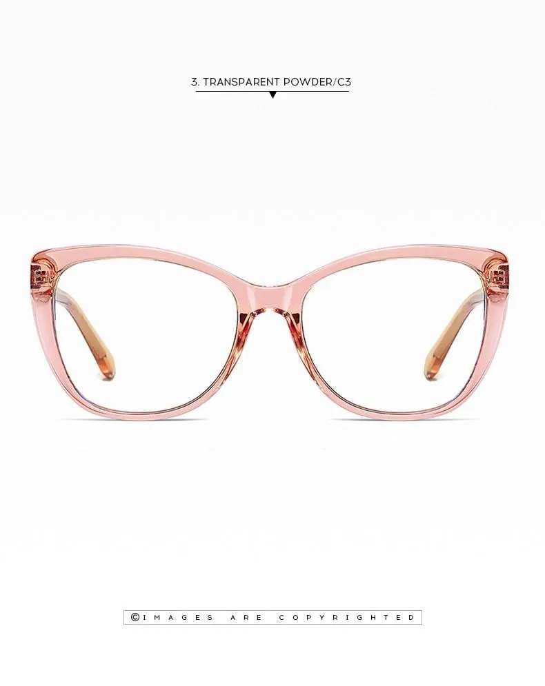 Women's Eyeglasses  Transparent Square Computer Glasses Frame Anti Blue Light Female Eyeglass Sexy Leopard