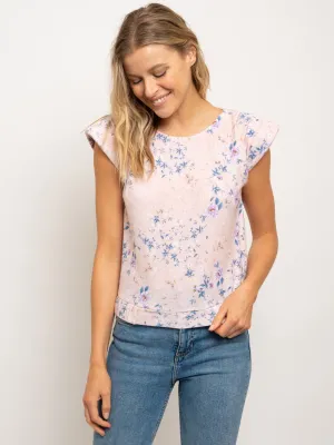 WOMEN'S MUSCLE PLEATED & BOTTOM BAND W/SHOULDER PAD TOP