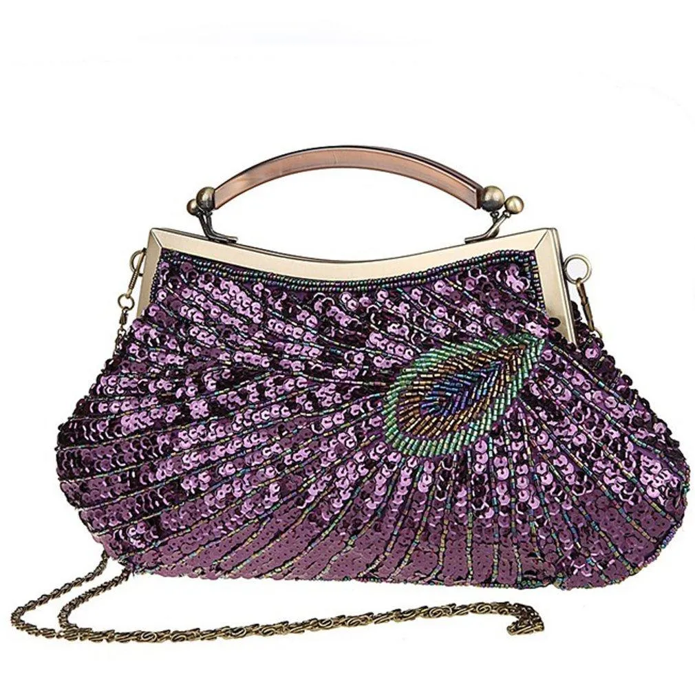 Women's Vintage Handbag Beaded Sequin Clutch Purse|JaosWish