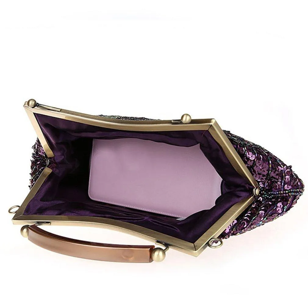 Women's Vintage Handbag Beaded Sequin Clutch Purse|JaosWish