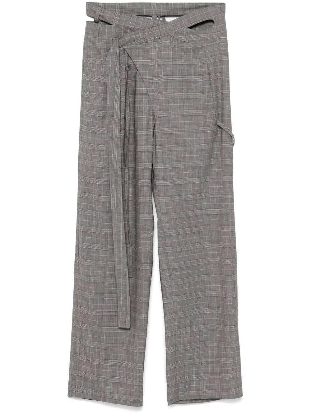 Wool blend wrap trousers