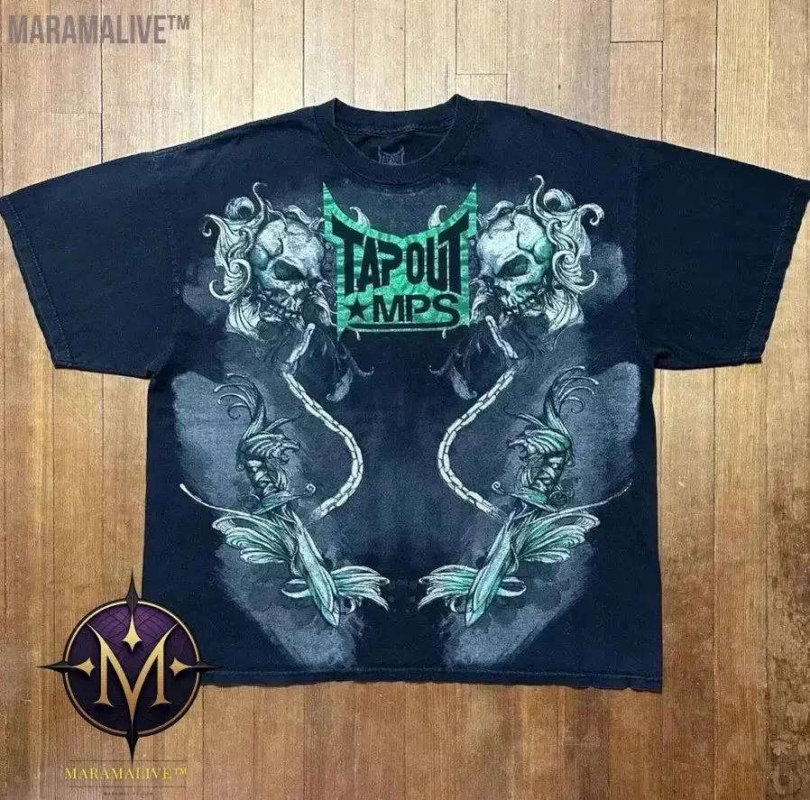 Y2K Tshirt New Harajuku Retro Wing Printing Oversized Punk Hip Hop T shirt Women Short Sleeved Gothic Clothing Tops Streetwear