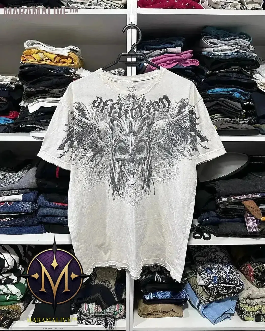 Y2K Tshirt New Harajuku Retro Wing Printing Oversized Punk Hip Hop T shirt Women Short Sleeved Gothic Clothing Tops Streetwear