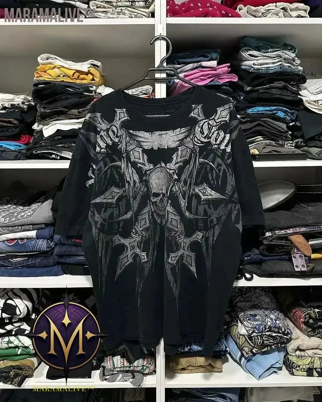 Y2K Tshirt New Harajuku Retro Wing Printing Oversized Punk Hip Hop T shirt Women Short Sleeved Gothic Clothing Tops Streetwear