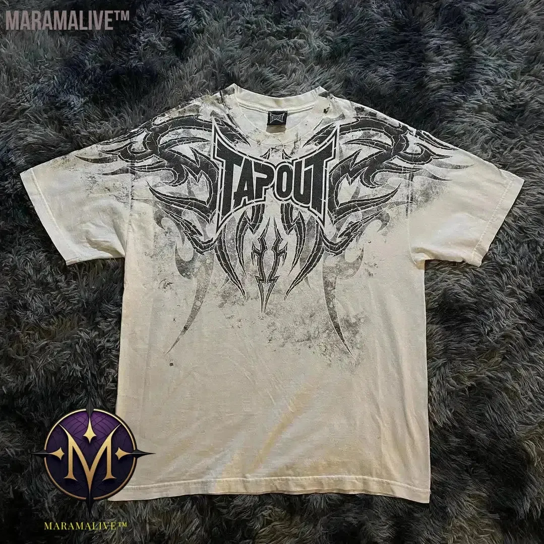 Y2K Tshirt New Harajuku Retro Wing Printing Oversized Punk Hip Hop T shirt Women Short Sleeved Gothic Clothing Tops Streetwear
