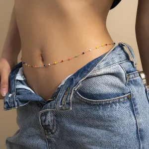 Yellow Acrylic & 18K Gold-Plated Multicolor Waist Chain